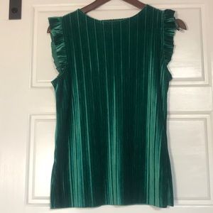 Green suede top